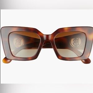 Burberry Light Havana Square Polarized Sunglasses
